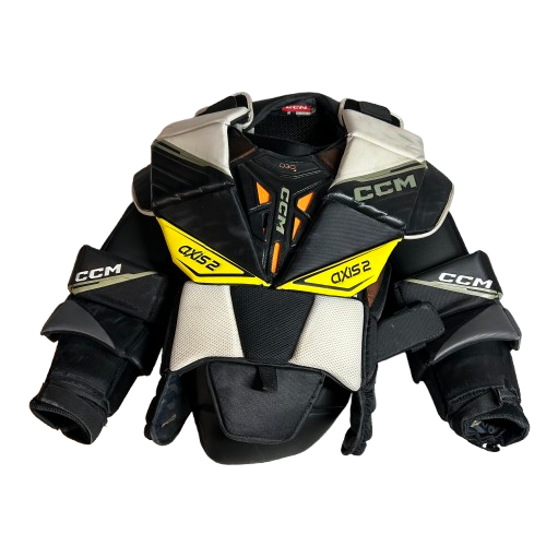CCM Axis 2 - Plastron Pro Stock d'occasion (blanc/noir)